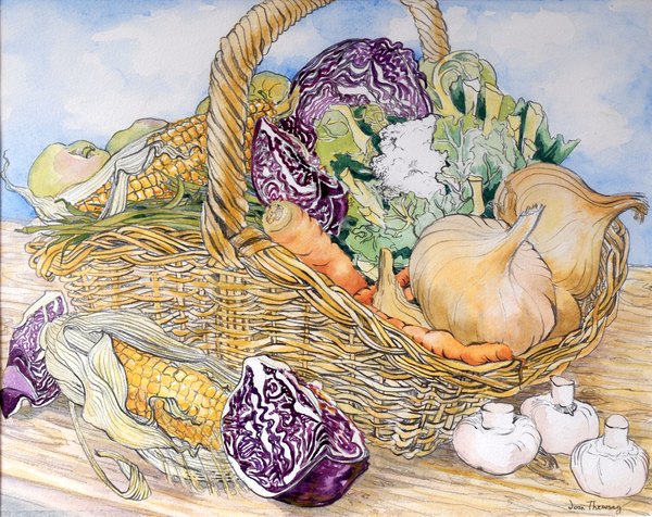 Vegetables in a Basket von Joan  Thewsey