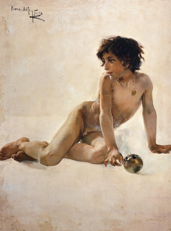 Bildnis eines nackten Knaben (Akademia) von Joaquin Sorolla