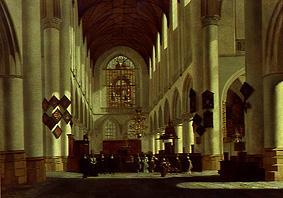 Inneres der Grossen St. Bavo-Kirche in Haarlem von Job Adriaensz Berckheyde