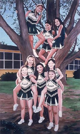 Jesuit Cheerleaders in a Tree, 2002 (oil on canvas) 