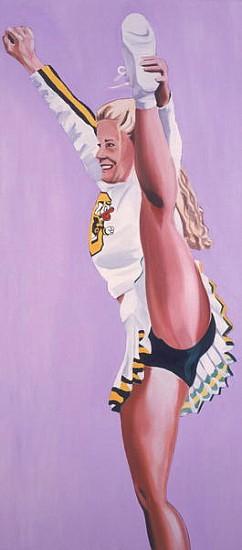 Oregon Ducks Cheerleader, 2002 (oil on canvas) 
