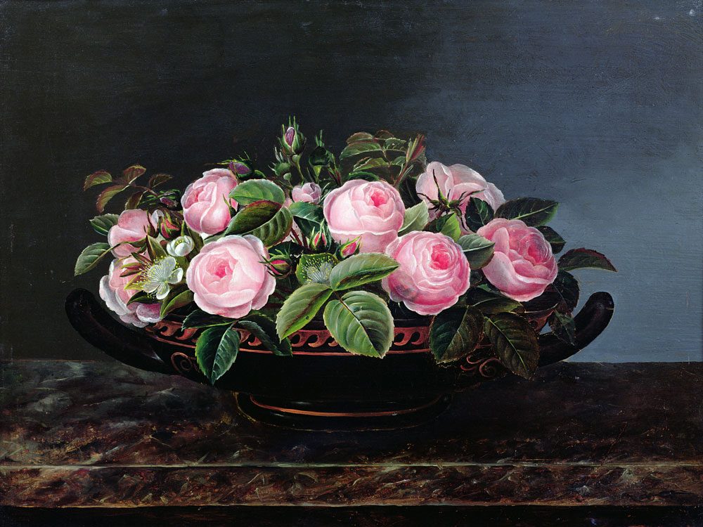 Still Life of Pink Roses von Johan Laurentz Jensen