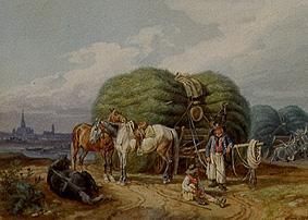 Erntewagen (mit Ansicht von Wien im Hintergrund) von Johann Adam Klein