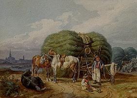 Erntewagen (mit Ansicht von Wien im Hintergrund) 1845
