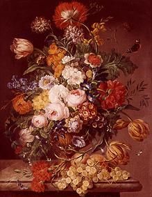 Vase mit Frühlings- und Sommerblumen von Johann Baptist Drechsler