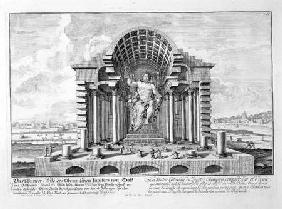 The Statue of Olympian Zeus by Phidias, plate 5 from 'Entwurf einer historischen Architektur' 1721
