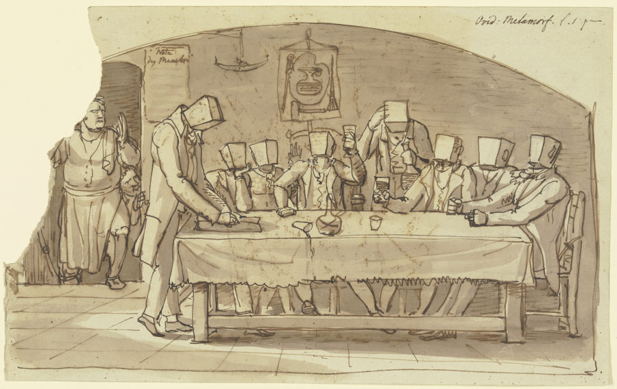 Künstlerscherz in einer Osteria zu Rom von Johann Christian Reinhart