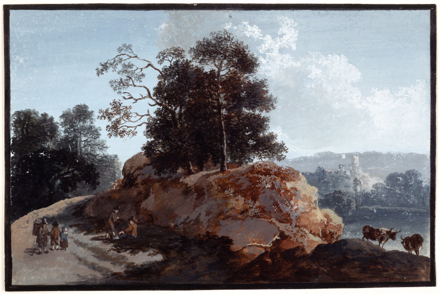 Baumpartie auf Felsen von Johann Friedrich Alexander Thiele