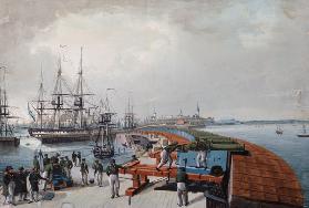 View of Revel, the harbour and the Russian coast artillery 1817