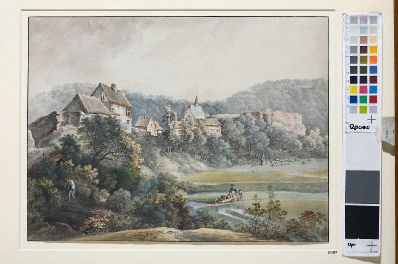 Blick auf Adolfseck im Rheingau von Johann Georg von Dillis