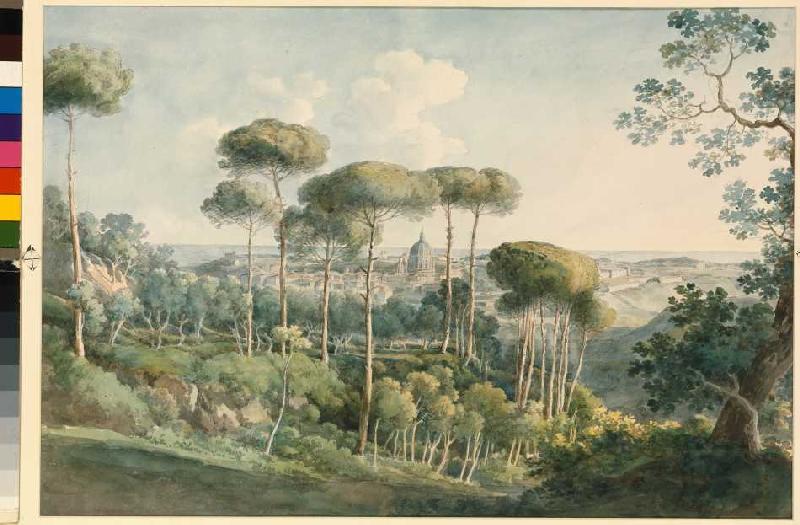 Blick von der Villa Melini auf Rom. von Johann Georg von Dillis