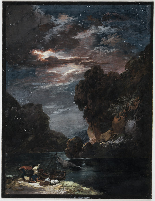 Stürmische Mondnacht im Gebirge von Johann Georg Wagner