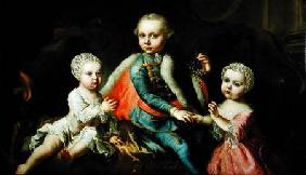 Three Children Seated on a Sofa, said to be members of the Esterhazy Family 1771