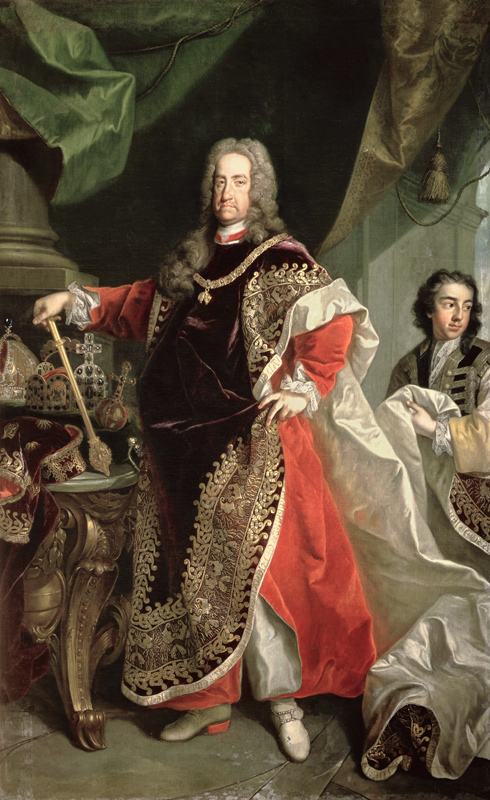 Charles VI (1685-1740), Holy Roman Emperor wearing the robes of the Order of the Golden Fleece von Johann Gottfried Auerbach
