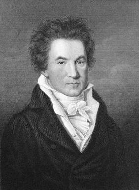 Portrait of Ludwig van Beethoven (1770-1827) (engraving) 1867