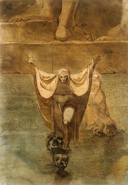 Dante und Vergil auf dem Eis des Kozythos von Johann Heinrich Füssli