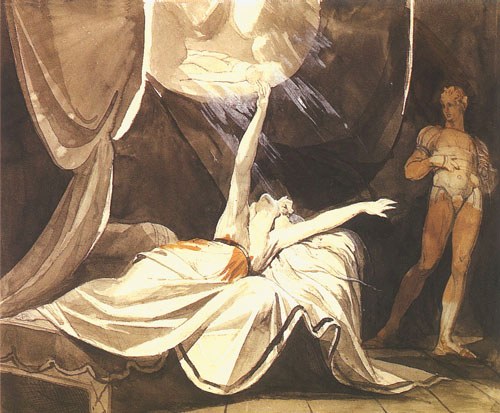 Kriemhilde sieht in Traum den toten Siegfried von Johann Heinrich Füssli