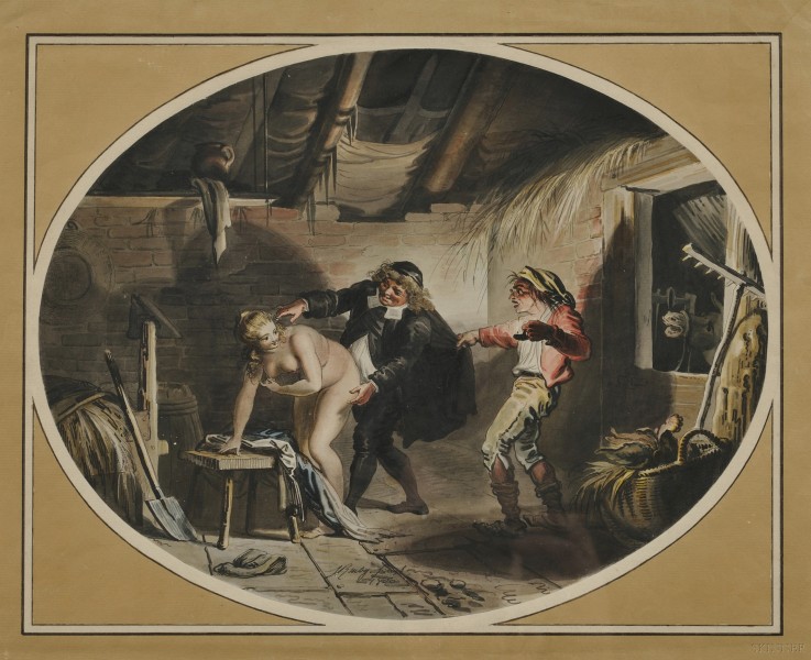 La Jument du compère Pierre (nach Gedicht von Jean de La Fontaine) von Johann Heinrich Ramberg