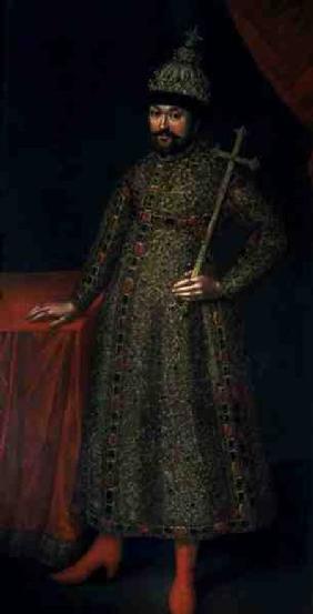 Portrait of Tsar Michael III Fyodorovich (1596-1645) 1728