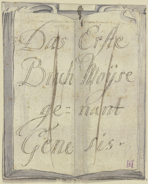 Aufgeschlagene Bibel (Titelblatt) von Johann Jakob von Sandrart