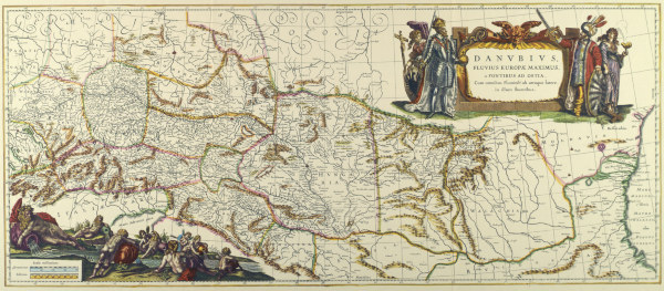 Donau, Landkarte Janssonius 1657 von Johann Janssonius