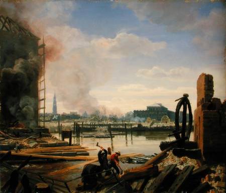 Hamburg after the Fire of 1842 von Johann Martin Gensler