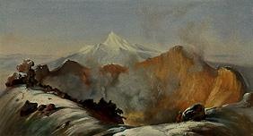 Der Krater des Vulkans Colima. um 1830