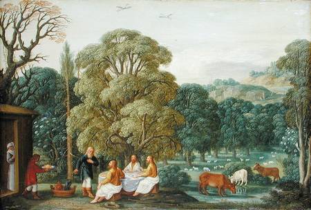 Abraham entertaining the Three Angels von Johann or Hans Konig