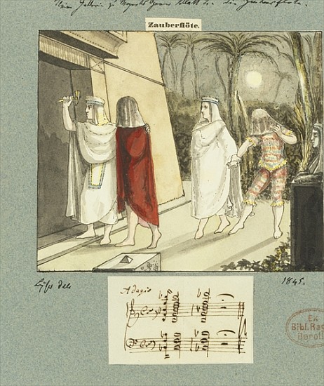 Illustration for Mozart''s ''The Magic Flute'' von Johann Peter Lyser