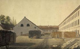 Hof der koenigl. Porzellanmanufaktur Berlin, Leipziger Strasse 4 1818