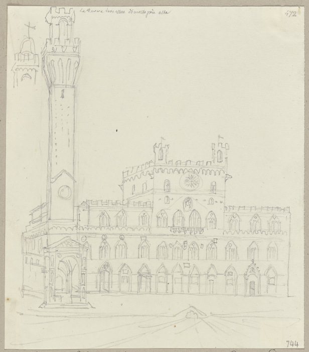 Ansicht des Palazzo Pubblico in Siena von Johann Anton Ramboux