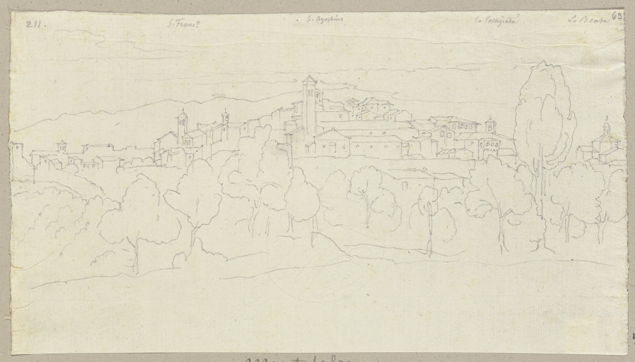 Blick auf Montefalco von Johann Anton Ramboux