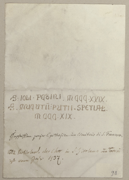 Eine Nachschrift einer Inschrift von Johann Anton Ramboux