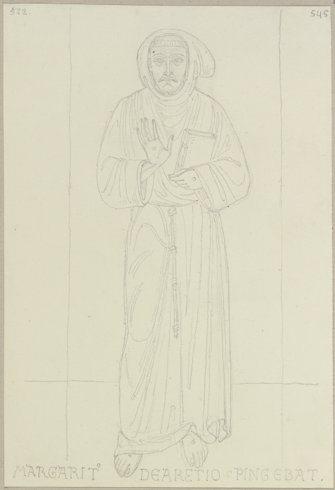 Franz von Assisi, Abbildung einer Tafel, welche auf dem Hauptaltar bei den Franziskanern in Sargiano von Johann Anton Ramboux