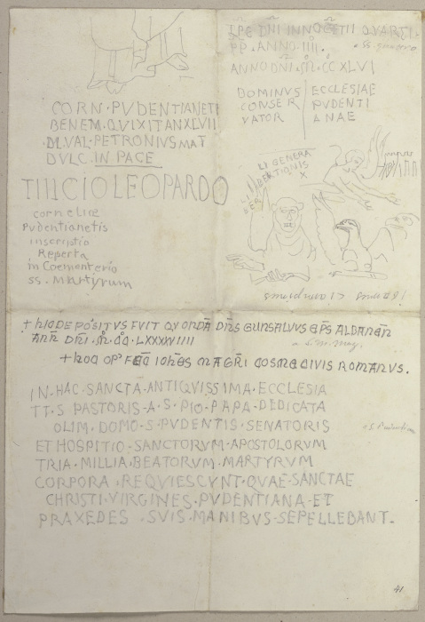 Kleinere figürliche Skizzen nebst einigen Nachschriften von Inschriften von Johann Anton Ramboux