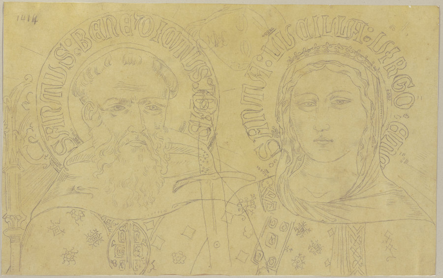 Köpfe zweier Heiliger von Johann Anton Ramboux