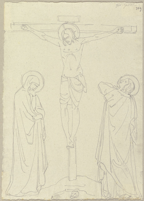 Kreuzigungsszene, nach einer Vorlage in San Francesco in Assisi von Johann Anton Ramboux