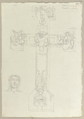 Rückseite eines Kruzifixes und eine Kopfstudie