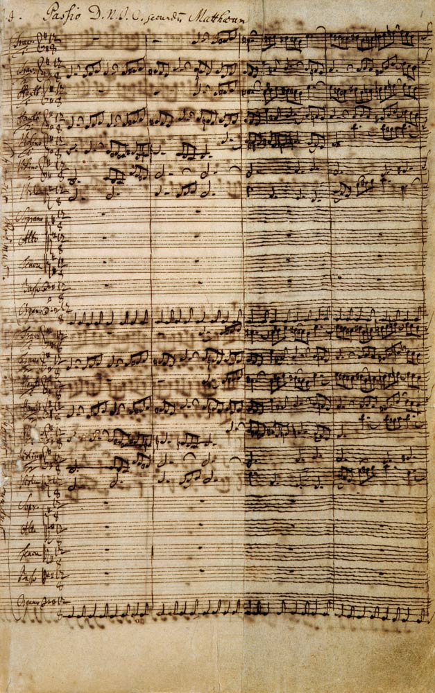 Passio Domini nostri J.C. secundum Evangelistam MATTHAEUM BWV 244
(Erste Seite der Johannes-Passion von Johann Sebastian Bach