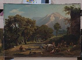 Biblische Landschaft (Die erste Predigt des Herrn im Stamme Seth) Ab 1856