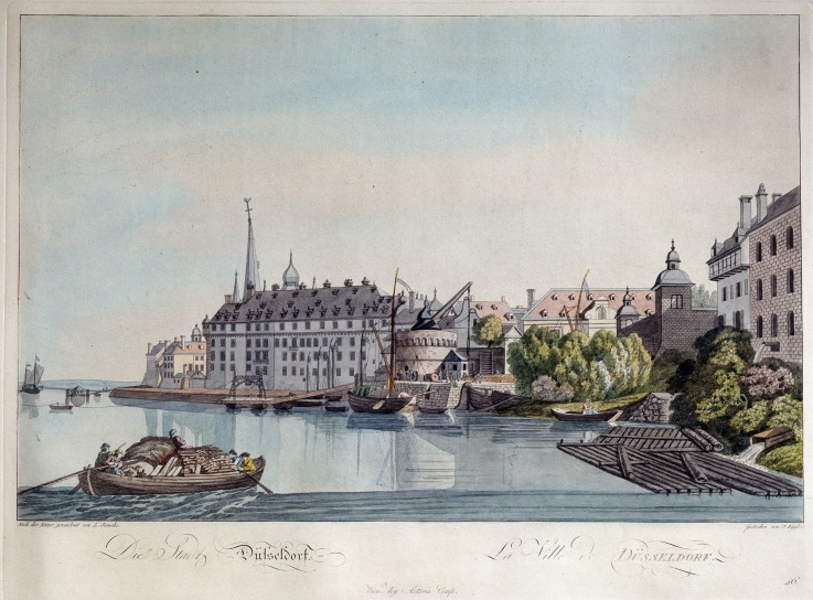 Blick auf Düsseldorf vor dem französischen Bombardement am 6. Oktober 1794 von Johann Ziegler