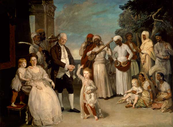 Sir Elijah and Lady Impey and Their Three Children von Johann Zoffany