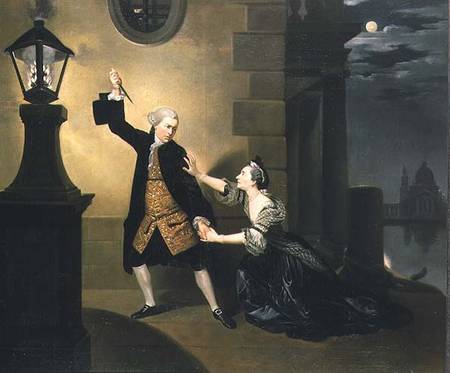 David Garrick (1717-79) as Jaffier and Susannah Maria Cibber (1714-76) as Belvidera in 'Venice Prese von Johann Zoffany