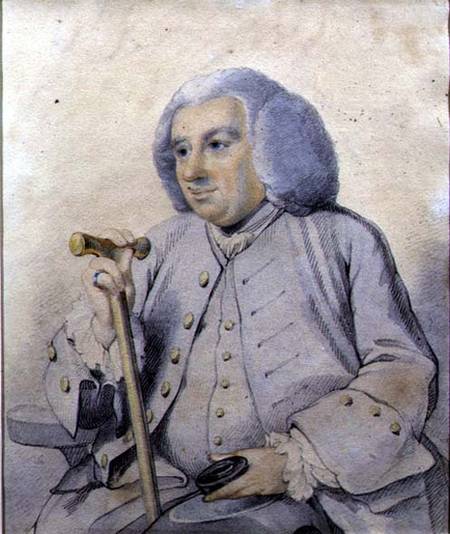 Sketch of the Portrait of Andrew Drummond (1688-1769) founder of the bank, killed at Culloden  on von Johann Zoffany