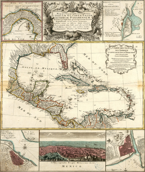 Landkarte Mittelamerika 1731 von Johann Bapstist Homann
