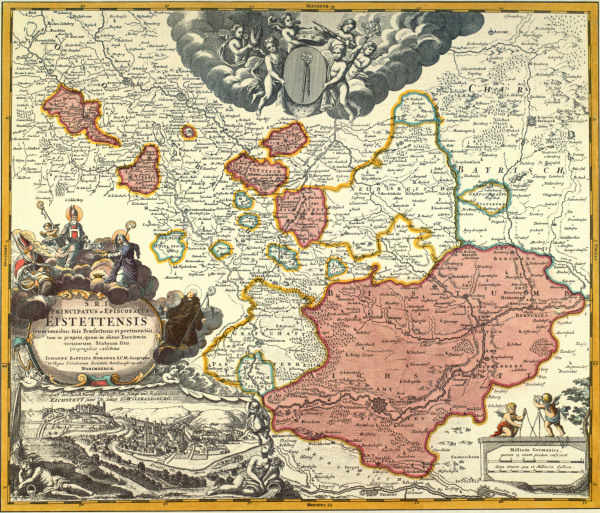 Eichstätt, Landkarte von Johann Baptist Homann