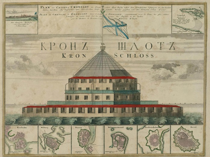 Plan der Festung Kronstadt von Johann Baptist Homann
