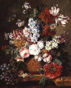 Fruit and Flowers on a Marble Ledge 1812