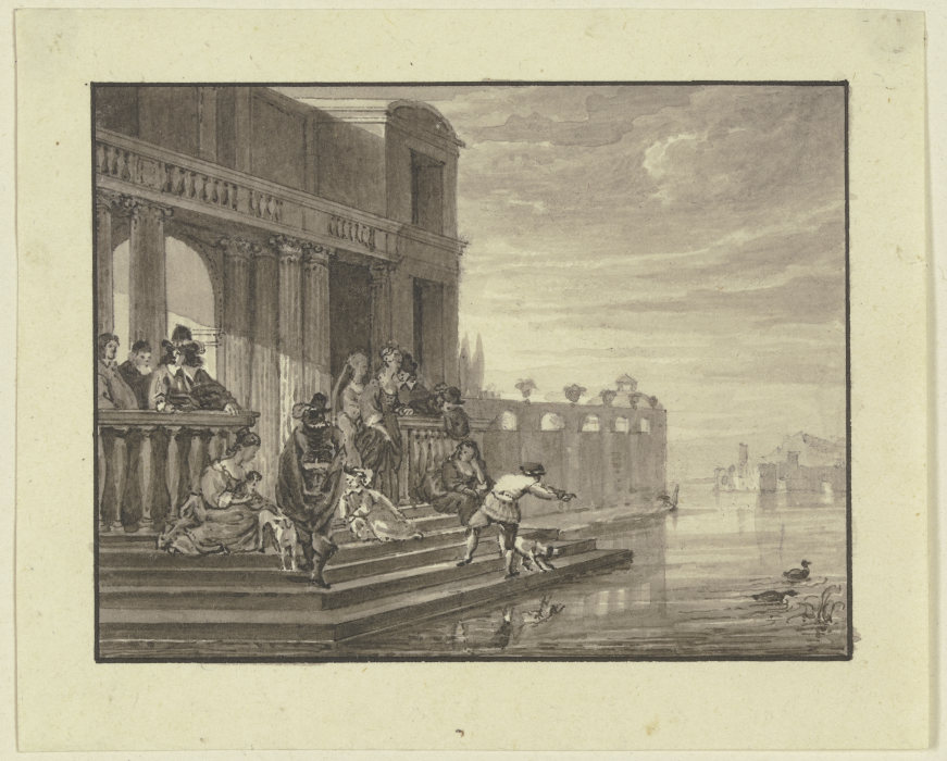 Szene an einem italienischen Palast von Johann Friedrich Morgenstern