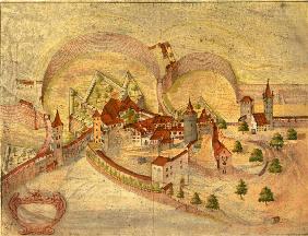 Nürnberg, Burg, Zeichnung von Erasmus